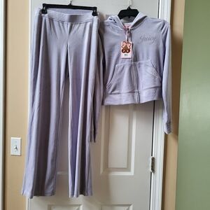 Juicy Couture Velour Lavender Haze Tracksuit 2 Pc Set Hoodie & Pants Size S